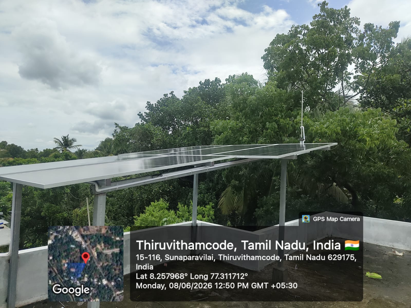 Solar installation project in Kanniyakumari