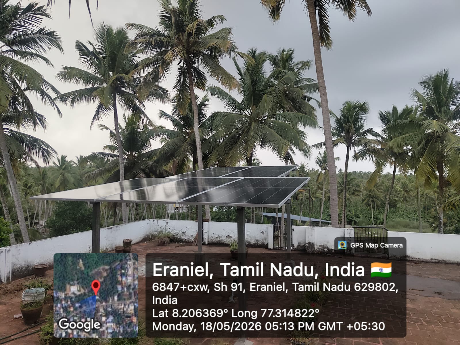 Rooftop solar panel installation